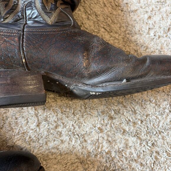 Vintage Tony Lama Black Label Men’s 9.5 D Brown Western Cowboy Boots main image 14